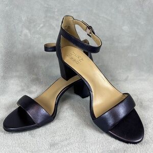 Women's Naturalizer Vera Metallic French Navy Dress Sandals 7w 7 wide Never Worn